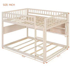 Luxystar Full Over Full Modern Low Bunk Bed With Storage Lighted Shelves And Pegboard