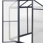 Serre de jardin aluminium VEIKOUS avec évent de toit réglable et porte verrouillable Grise