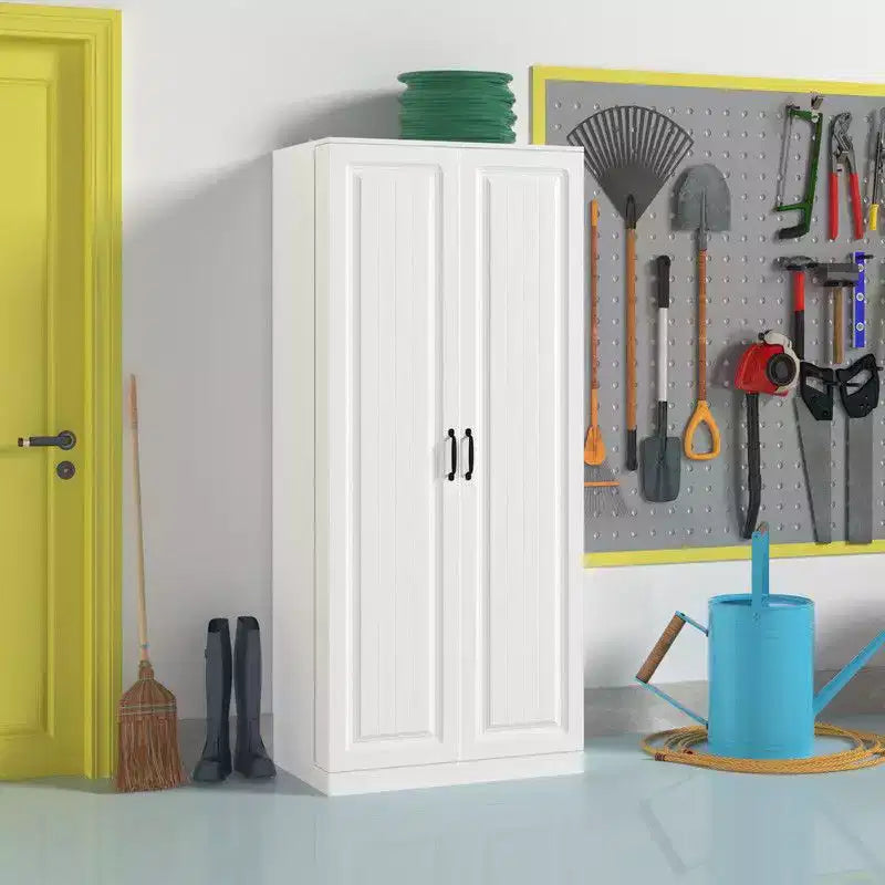 Famapy Garage Storage Cabinet with Rotating Shelves & Door Compartments,Multi-Layer Organizer,Sturdy Construction,for Tools & Garden Supplies