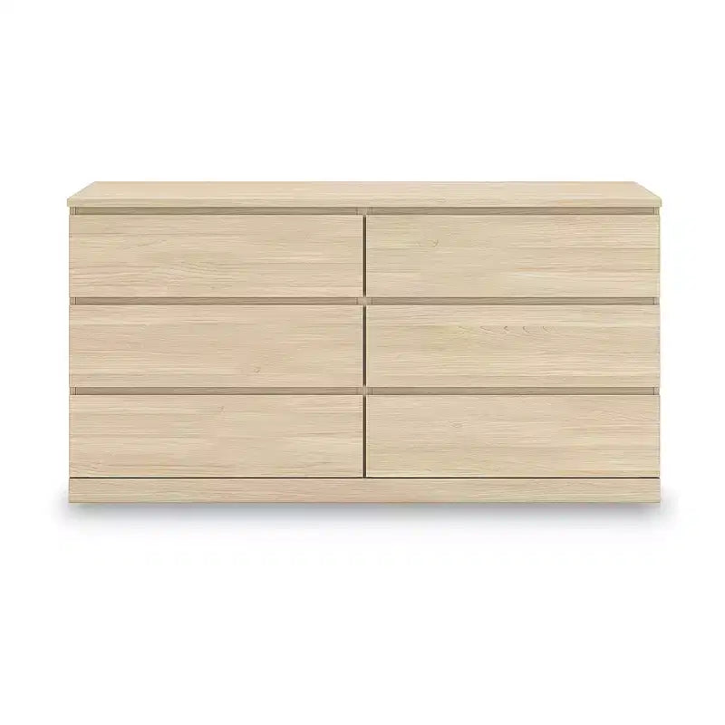 Signature Design by Ashley Modern Onita 6 Drawer Dresser, Natural Brown Wood Finish Dresser with Hardware-Free Design