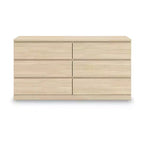 Signature Design by Ashley Modern Onita 6 Drawer Dresser, Natural Brown Wood Finish Dresser with Hardware-Free Design