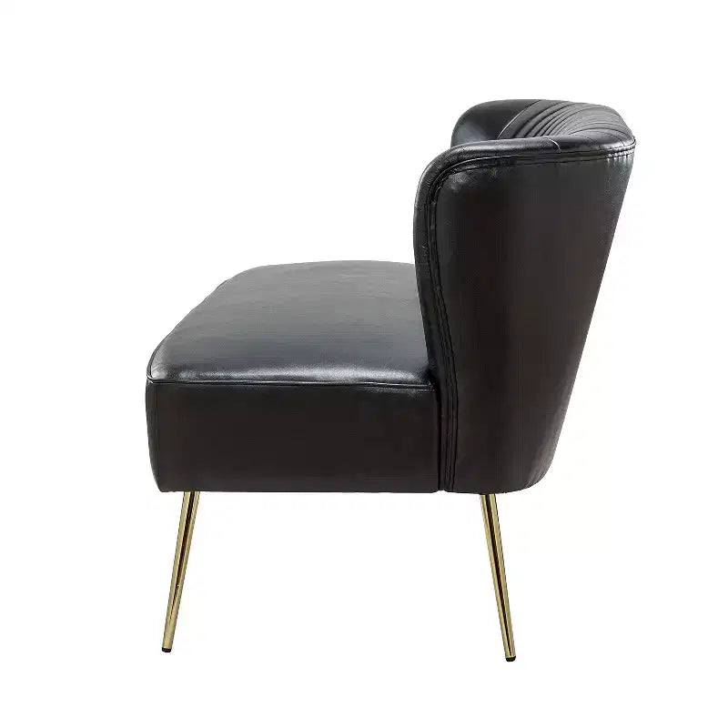 47 Contemporary Wingback Loveseat, Armless 2-Seater Sofa with Metal Legs for Living Room or Bedroom