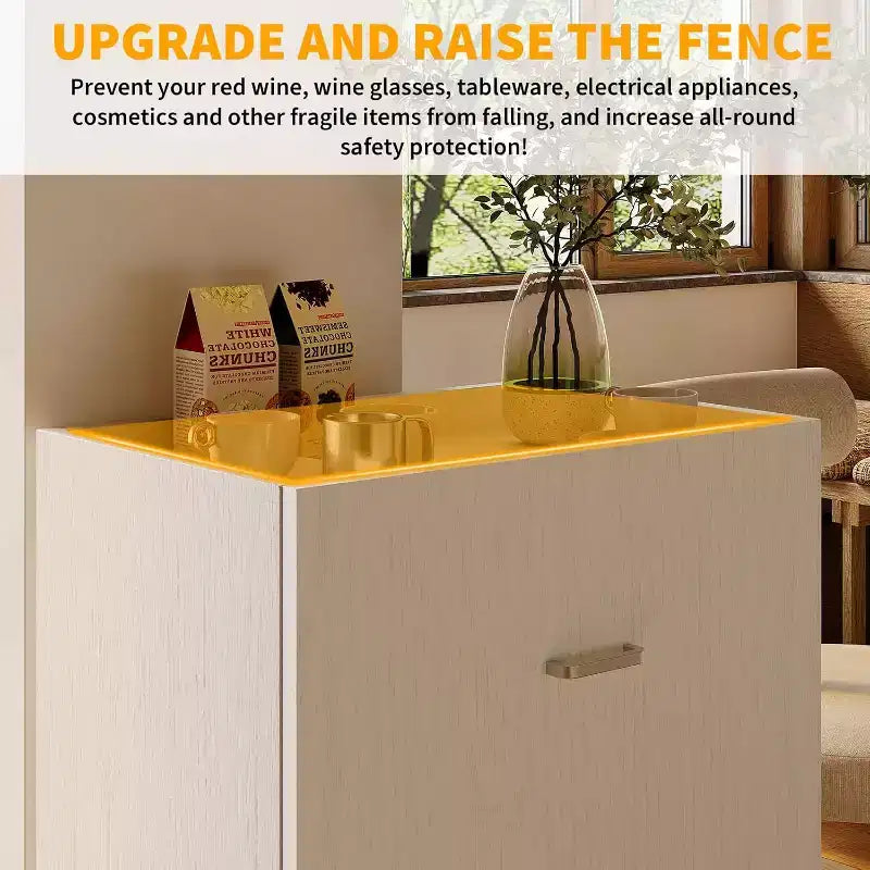 50 Folding Table with Storage Cabinet & Wheels, Extendable Drop Leaf Desk for Kitchen, Home Office and Bedroom
