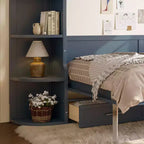 GDFStudio Rina Modern Murphy Platform Bed with Shelf, Side Cabinets and Drawers