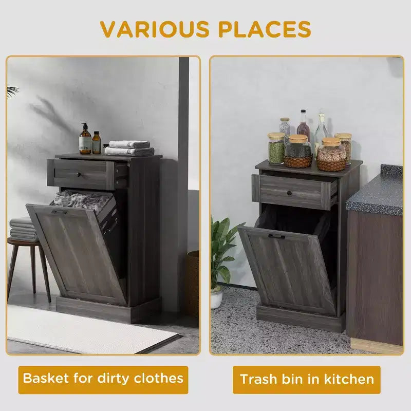 Poubelle de Cuisine Encastrable Meuble de Rangement pour Tri Sélectif avec Tiroir Support de Poubelle Autonome