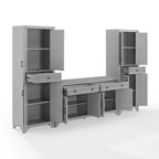 3pc Tara Sideboard and Pantry Set Distressed - Crosley