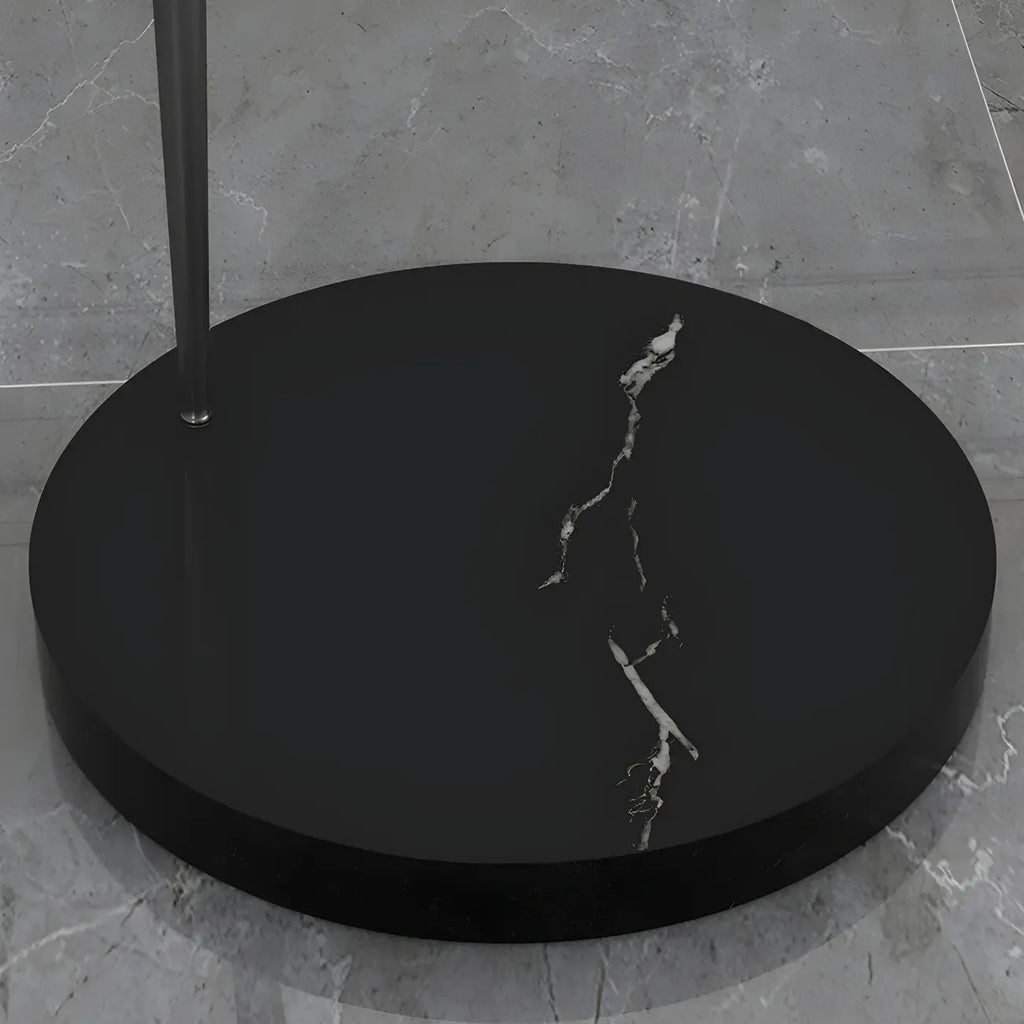 Black Adjustable Dome Shade Arc Metal Floor Lamp