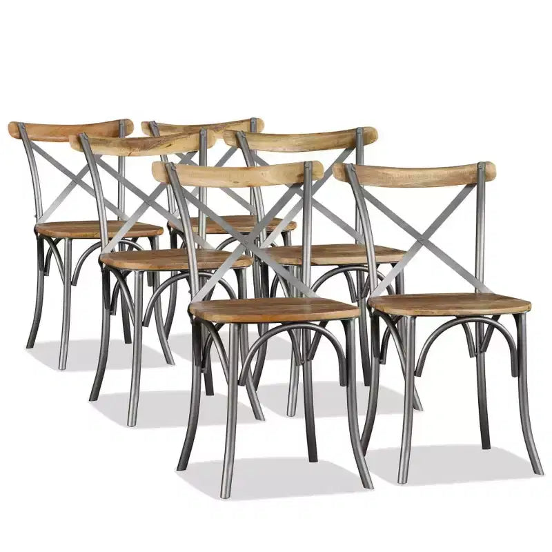 vidaXL Lot de 2 chaises de salle à manger en bois de manguier massif naturel Standard