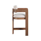 Meridian Furniture,Sacha Linen Textured Fabric Stool