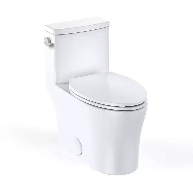 Toilette Commerciale Allongée Double. Hauteur Confort 16 avec Abattant à Fermeture Douce. Blanc