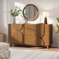 Commode géométrique moderne à 6 tiroirs, buffet de rangement large à demi-cercle pour chambre et salon