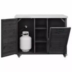 78.3-Inch Outdoor Kitchen Island with Stainless Steel Countertop, Foldable BBQ Station, and Storage Cabinets, Black