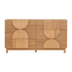 Commode géométrique moderne à 6 tiroirs, buffet de rangement large à demi-cercle pour chambre et salon