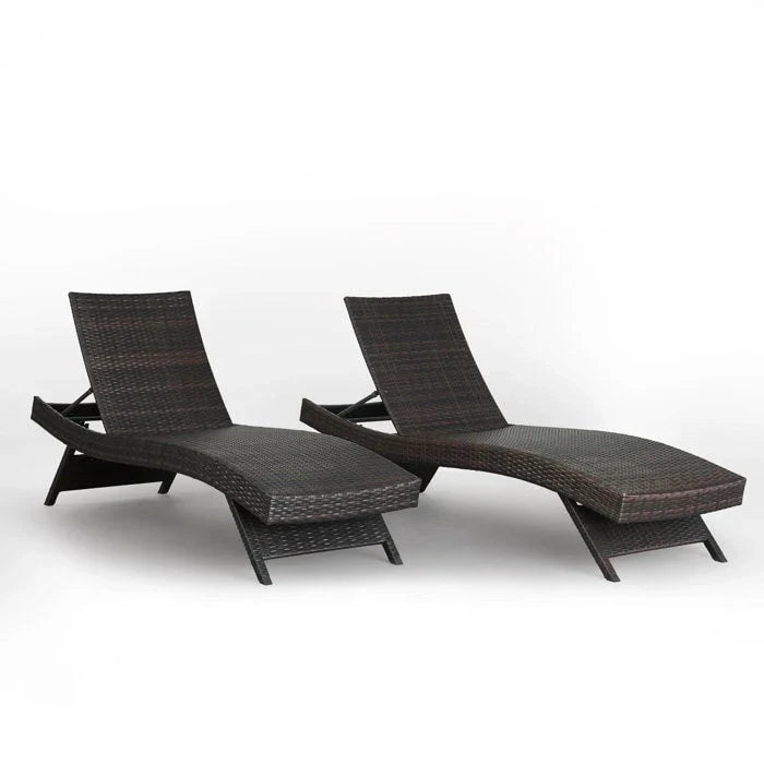 All Weather Wicker Chaise Lounge - Set of 2