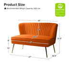 Causeuse en velours Nicolas | Canapé 2 places contemporain pour salon et chambre à coucher avec dossier capitonné | Karat Home