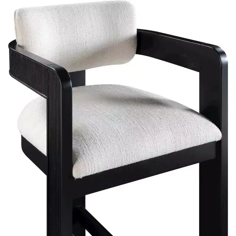 Meridian Furniture,Sacha Linen Textured Fabric Stool