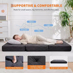 39x75 Tri-Fold Memory Foam Sofa Bed  6 Tufted Mattress
