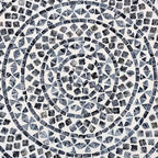 bali & pari Idra Coastal Black and White Mother of Pearl Capiz Shell Coffee Table