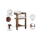 Meridian Furniture,Sacha Linen Textured Fabric Stool