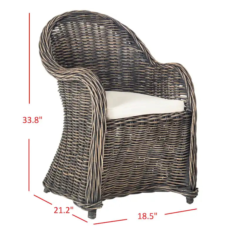 SAFAVIEH Sinja Fauteuil club en rotin jaune - 24 x 26 x 35 - 24x26x35H