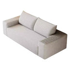 Canapé 2 places de 160 cm en velours côtelé avec assise profonde, canapé confortable, aucun assemblage requis, couleur camel