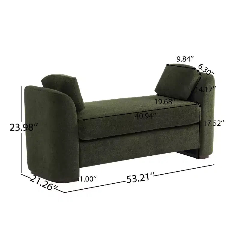 GDFStudio Jase Contemporary Rubberwood Boucl Upholstered Bench with Pillows
