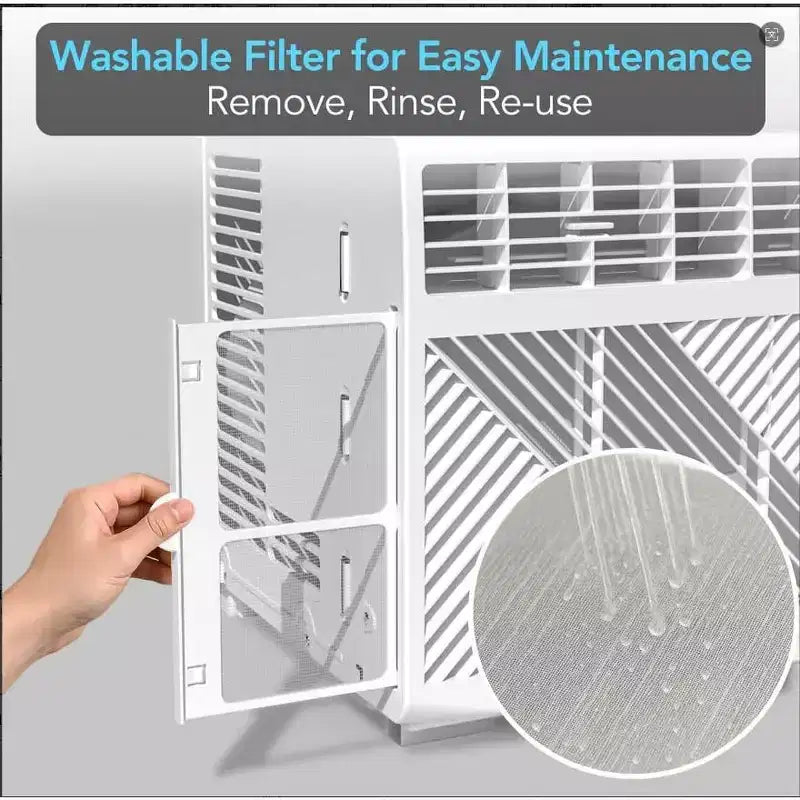 23,200 BTU Smart Window AC Heat Pump - 7-in-1 White Unit (1 Pack) for Large Rooms up to 950 Sq.Ft | WiFi/Alexa Enabled, 208/230V
