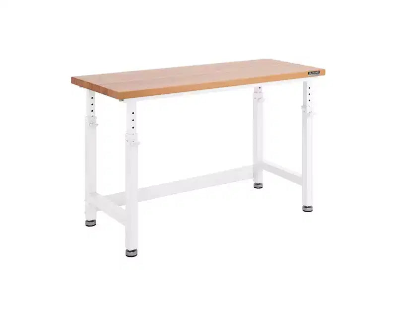 Heavy Duty 60 Adjustable Height Workbench Table with Wood Top