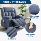 Recliner Chair with Massage & Heat, Glider with Side Pockets & Cup Holder