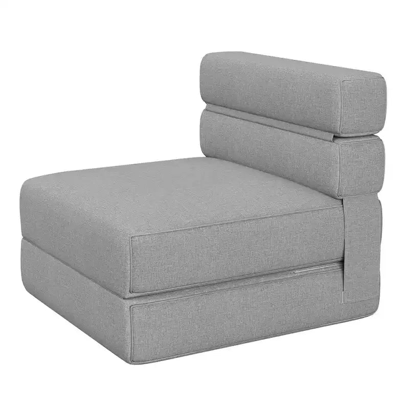 Folding Sofa Bed Chair with Pillow  Convertible Futon with Memory Foam & Removable Linen Cover for Lounge or Guest Room