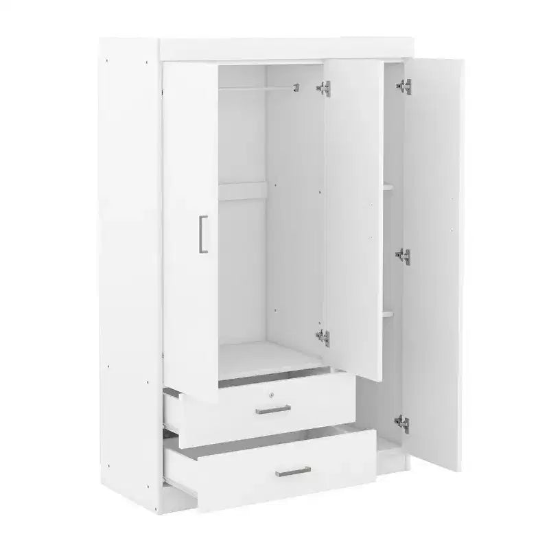 3-Door Wardrobe with Shelves and 2 Drawers, Clothing Armoire 4A - ModernLuxe