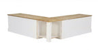 Backless Corner Nook Dining Bench - Natural and White