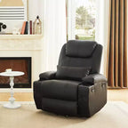 Bestier 34.6'' Electric Power Lift Asist Recliner Chair with Massage and Heat, Fax Leather Reclining Chair with Side Pockets & Cup Holders