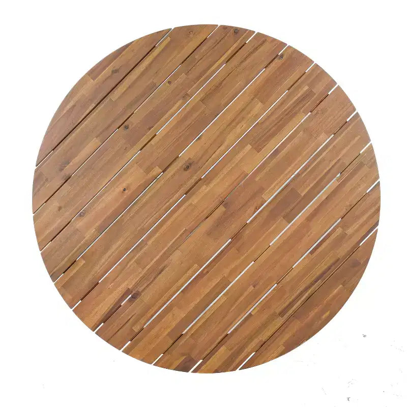 ModernLuxe 5pcs Outdoor Acacia Wood Round Dining Table Set, 47 Patio Table with 4 Cushioned Barrel Chairs for Garden/Patio/Backyard