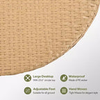 Whisen Weather-Resistant Rattan Outdoor Sectional Sofa Set Patio Couch Set with Thick Cushions and Pillows, Freely Combined Conversation Sets