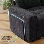 Dyonery 7-seater reclining sofa, modular sofa, side table with hidden storage, rechargeable