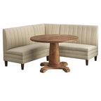 Lifestorey Kerrington 3-Piece Channel Back Upholstered Banquette Set