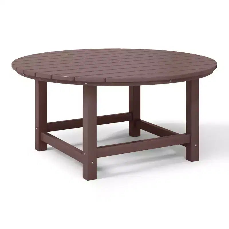 WestinTrends Dylan 5-Piece Outdoor Patio HDPE Adirondack Chair With Round Coffee Table Conversation Set