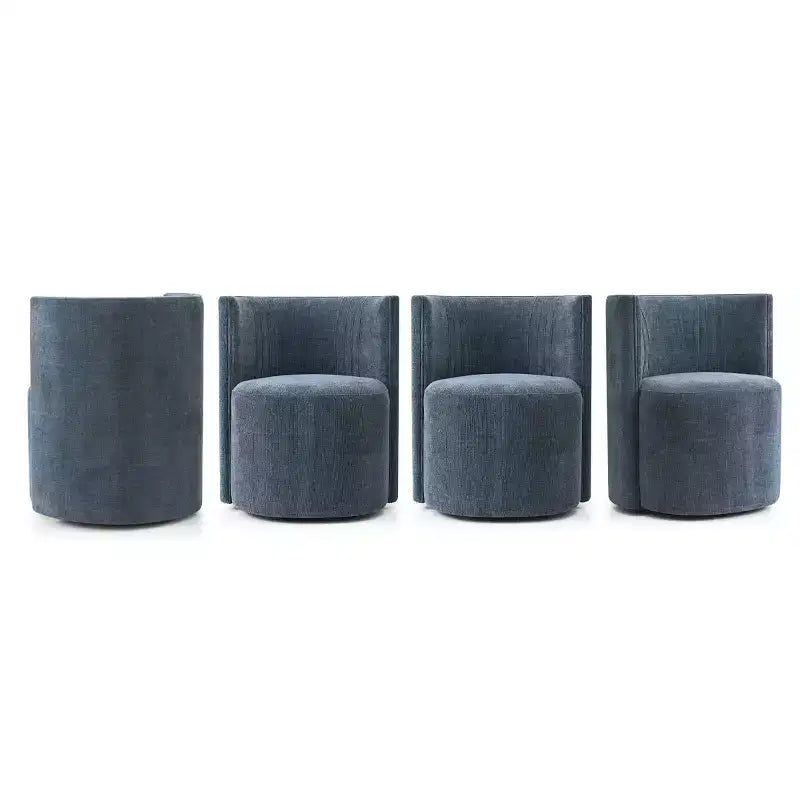 Lot de 4 chaises de salle à manger modernes pivotantes, chaises sans accoudoirs rembourrées en tissu texturé avec dossier incurvé pour salle à manger ou cuisine - Panipeachy