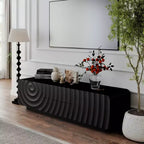 58 TV Stand with Storage Cabinet, Spiral Wave Design TV Entertainment Center with 2 Drawers