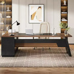 Bureau de direction en L Lantine Modern 78 avec tiroirs et classeur latéral
