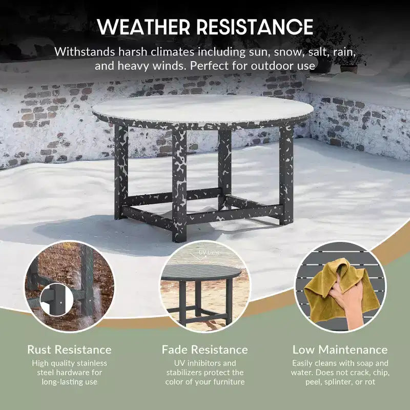 WestinTrends Dylan 5-Piece Outdoor Patio HDPE Adirondack Chair With Round Coffee Table Conversation Set