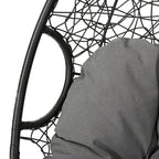 Waterproof Outdoor Wicker Hanging Basket Chair with Cushions, Hammock Seat - 300 lbs Capacity