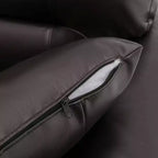 Ensemble de canapés et fauteuils de salon 6 places en similicuir avec oreillers, chocolat noir - Morden Fort