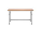 Heavy Duty 60 Adjustable Height Workbench Table with Wood Top