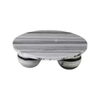 Round Marble Coffee Table with Sphere Legs, Multicolor, Seats 4–6
