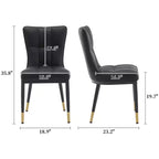 Bekrvio Dining Room Chairs Set of 6, Modern Upholstered Faux Leather Seat with High Back, Metal Legs, Armless Kitchen Chairs for Living Dinning Room