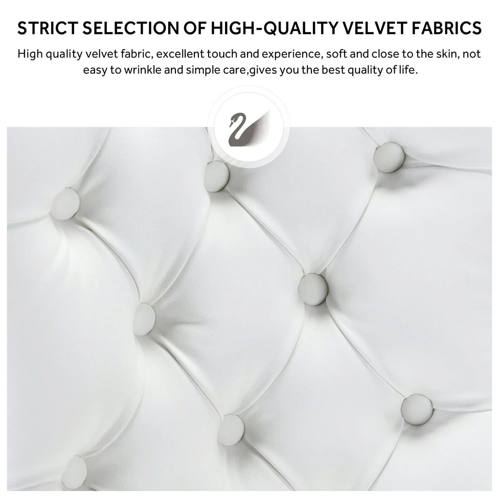Upholstered Tufted Velvet Dining Chair with Solid Wood Legs Set of 6