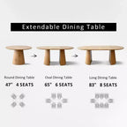 3-in-1 Oval Extendable Dining Table Set with 6 Chenille Upholstered Chairs Featuring Gold Metal Legs, Versatile Dining Furniture-Panipeachy