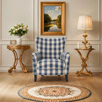 Modern Retro 30.25 High Back Upholstered Arm Chair with Wood Legs for Living Room